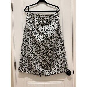 G.M.I. VTG Animal Print Plus Skirt 22W Grunge Goth Y2K Back Slit Lined